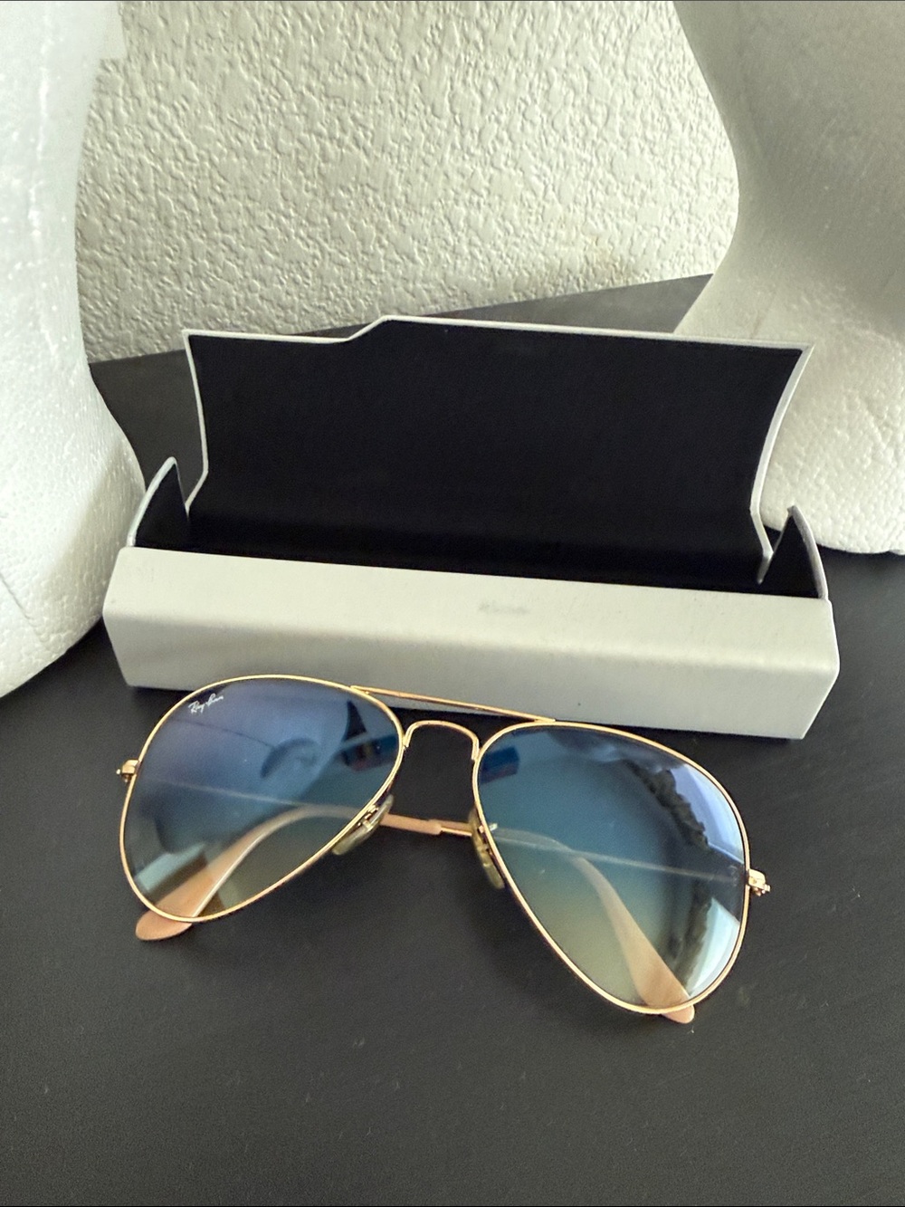 Ray-Ban Aviator rb3025 58mm Sunglasses with Blue flash gradient Lenses